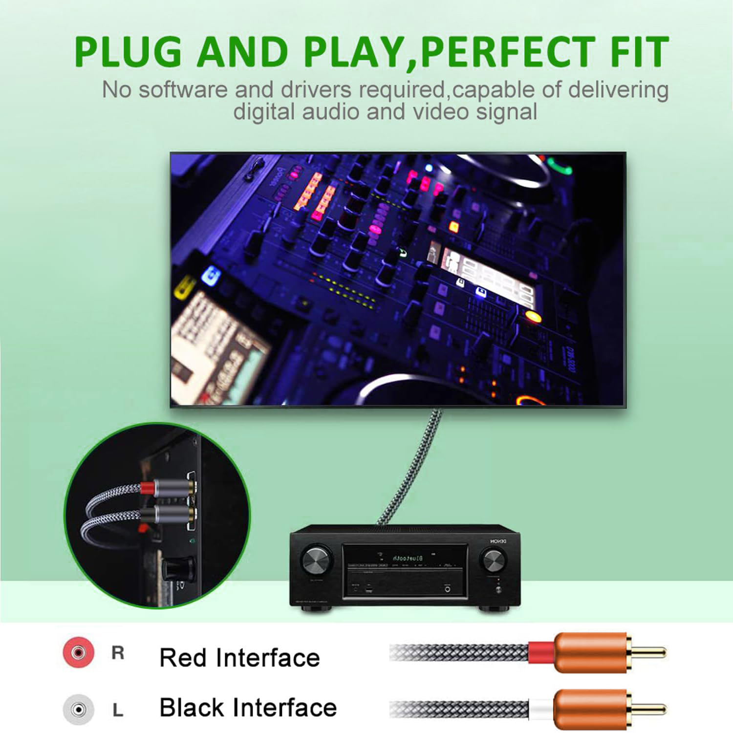 USB-C to Dual RCA Hi-Fi Stereo - Audio Home Cinema ulasan dan harga