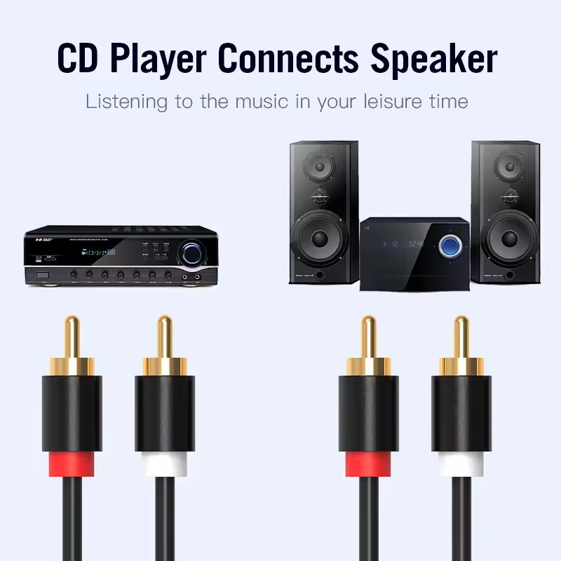 HIFI Stereo RCA Cable 2RCA to  - Home Cinema Tv ulasan dan harga